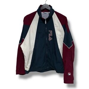 Vintage Y2K FILA Men's Color block Windbreaker Jacket Size Large 26 x 26